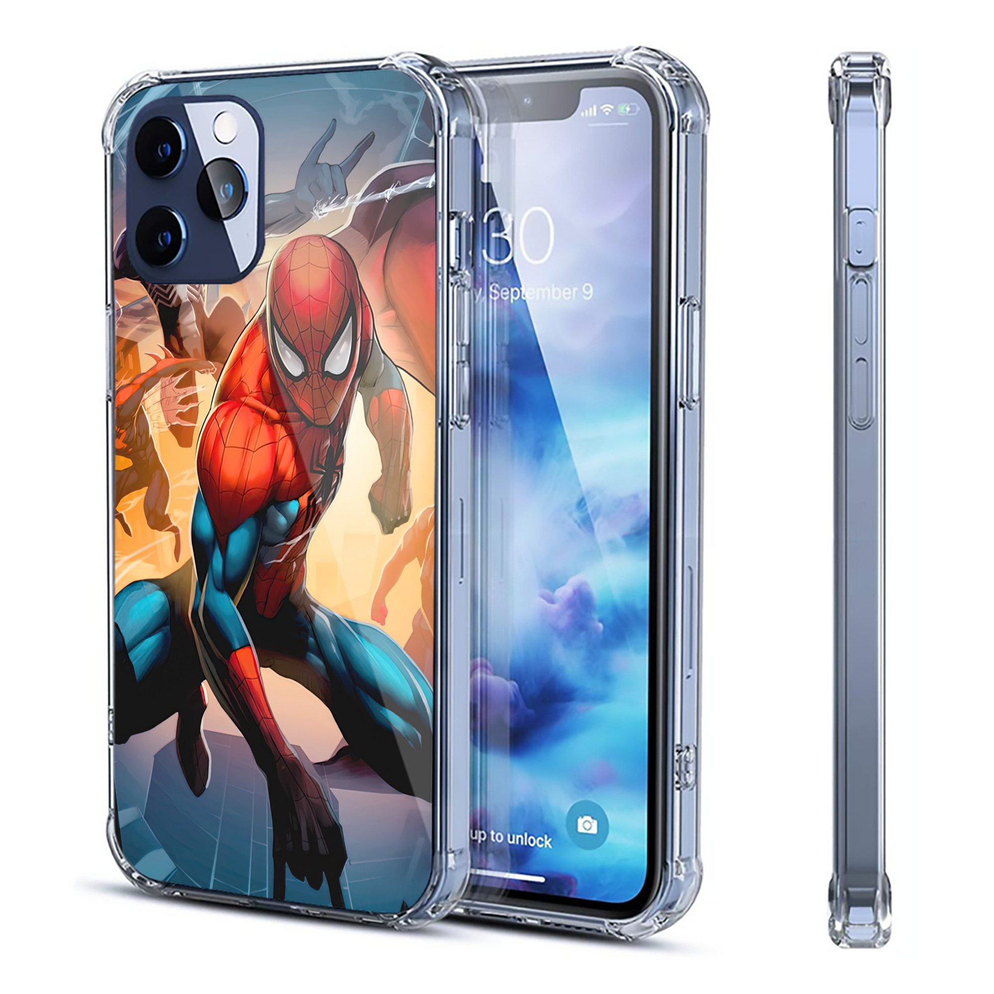 （画像用） Spider Man スパイダーマン 【iPhone 12シリーズ対応】透明スマホケース（クリアソフトケース）